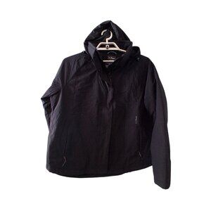 LL Bean Back Bay Insulated Jacket womens XL petite black hooded